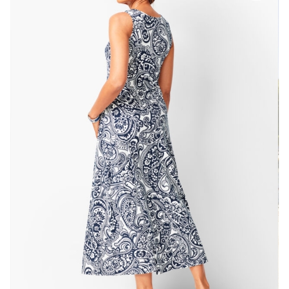 Talbots Knit Jersey Maxi Dress Paisley - Picture 3 of 9